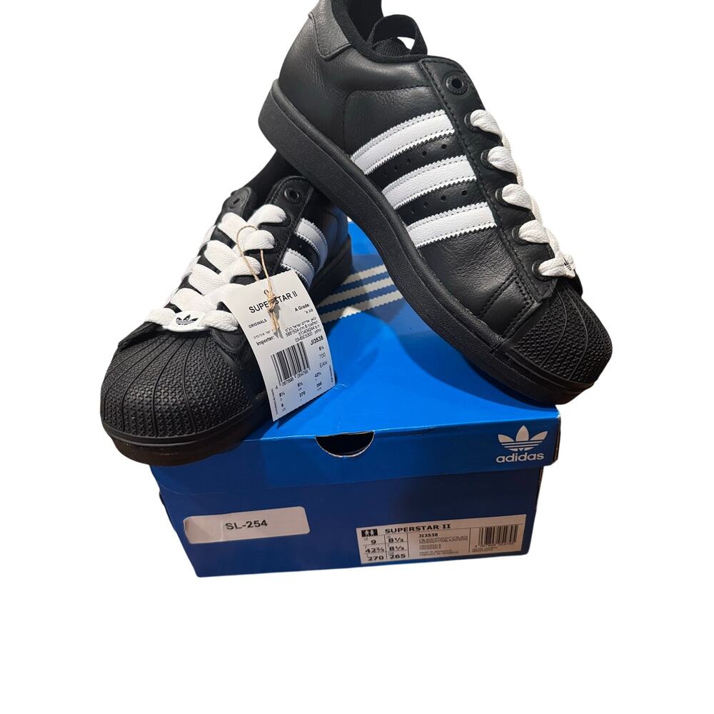 Adidas Superstar II Black/White Classic Shell Toe Sneakers Men’s 11 New with Box